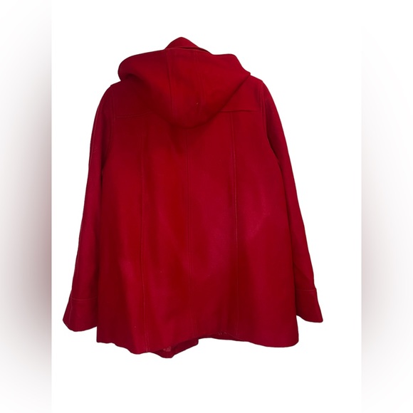 Women’s collection by Gallery wool blend red coat w/detachable hood & pockets - Picture 5 of 7